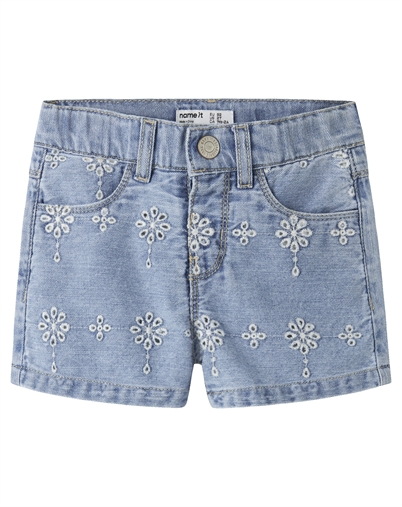 Name It - NMFRose Mom Anglai Shorts - Light Blue Denim